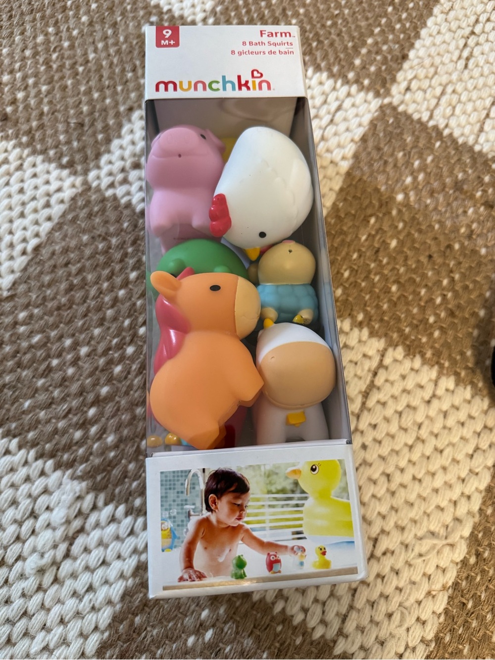 Munchkin Farm Animal Bath Squirts - Pink, White, Orange, Green, Yellow, Cream